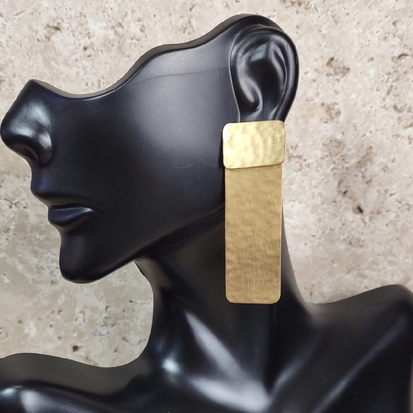 Hammered Brass Convertible Earrings - Picture 1 of 7